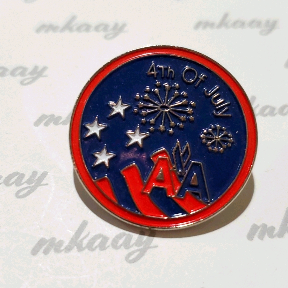 Legacy AA logo 4th of July commemorative lapel pinback stars fireworks American